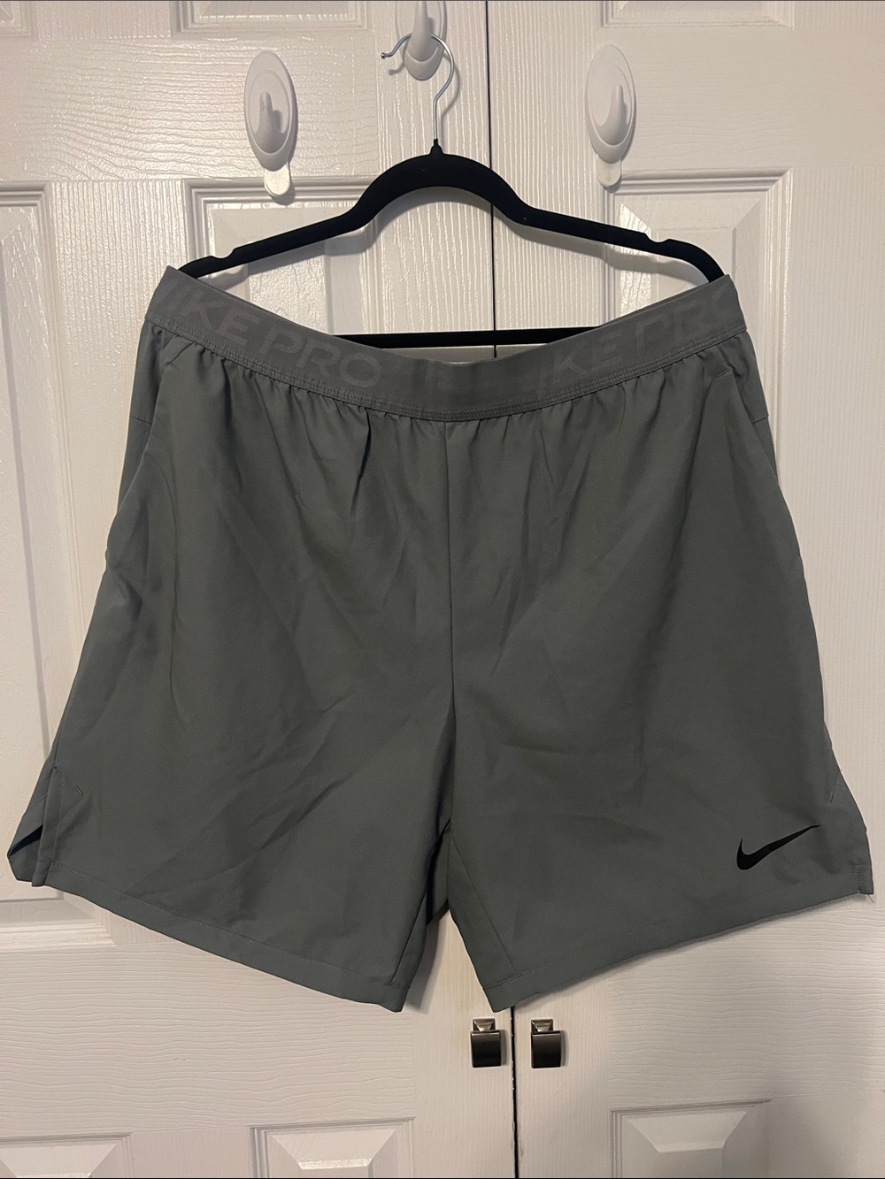 EUC Nike Gray Training Shorts with Black Swoosh Size XL